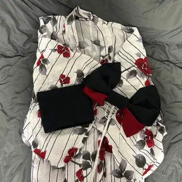 꽃무늬 유카타 오비 세트