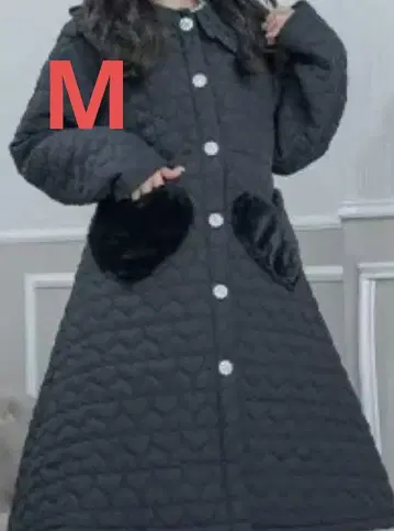 진화이트 앨리스 시마무라 퀼팅 코트 M 블랙