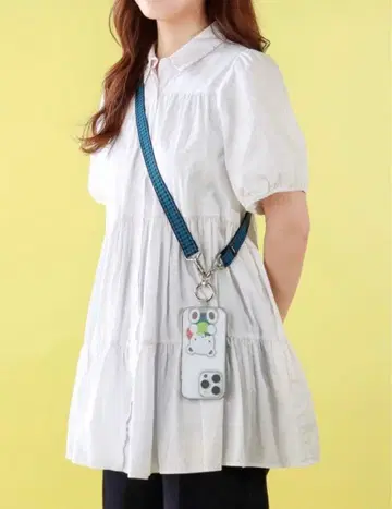 파밀리아 숄더 스트랩 블루 계열 파밀리아 체크