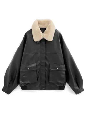 그레일 퍼 티펫 가죽 블루종[fo1988] 가죽 자켓