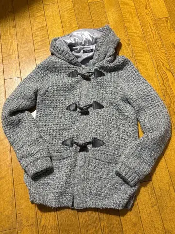 EPoca 그레이 더플 코트 후드 부착