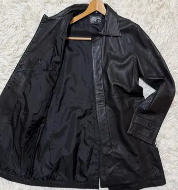 [컨디션 최상] Vintage 램 가죽 스텐카라 코트 히요쿠 버튼