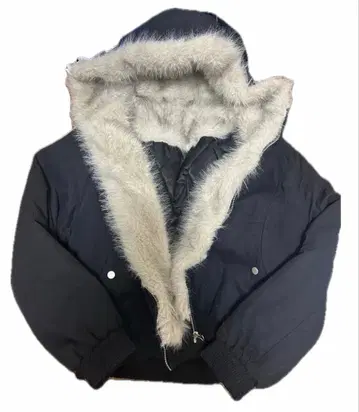 Y2K 퍼 자켓 블랙