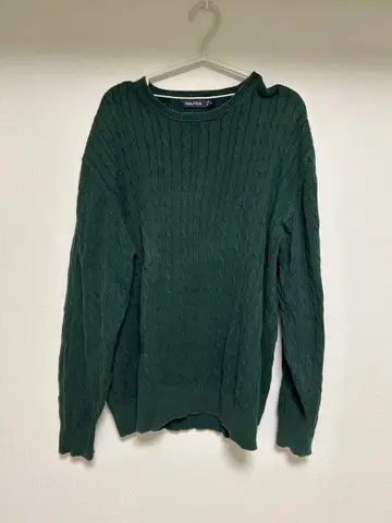 NAUTICA 케이블 니트 스웨터 XL 다크 그린