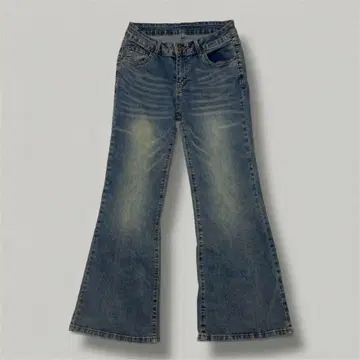 플레어 데님 청바지 블루