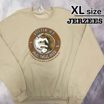 JERZEES 맨투맨 XL 베이지 애니멀 아르마딜로 토끼 구제 의류