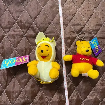 디즈니 푸우 레트로 봉제 인형 마스코트 소품함