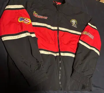 Team Hunter 나일론 자켓 블루종 블랙/레드 구제 의류