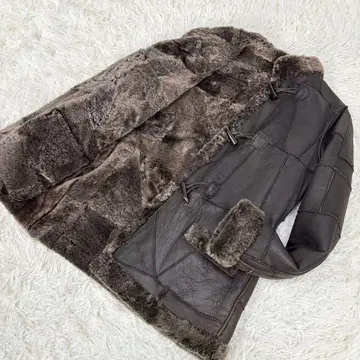 스타일 바이 소일 프리 양가죽 무스탕 패치워크 더플 코트 9호