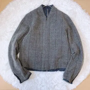 SUNSEA 리버서블 블루종 울 x 데님 레어 고급 헤링본