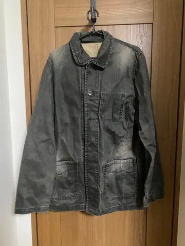 그레이 밀리터리 자켓 코튼 혼방