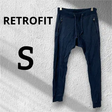 RETROFIT [ S ] 다크 블루 조거 팬츠 지퍼 포켓 홈웨어
