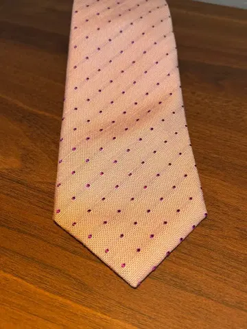 SHIPS, 핑크 도트 넥타이, 메이드 인 이탈리아, 새상품급