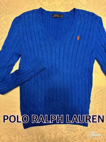 폴로 랄프로렌 M 사이즈 V넥 스웨터 로얄 블루