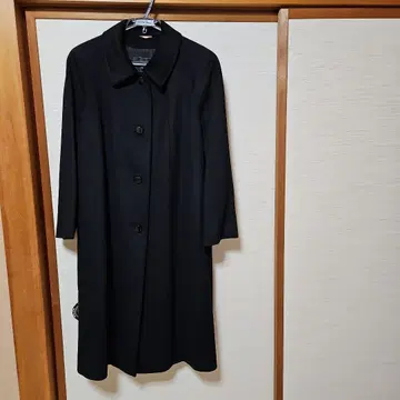 캐시미어 100 블랙 버튼 롱 코트