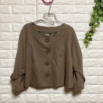 [미셸클랜] (XL) 숏 기장 코튼 자켓 소매 벨트