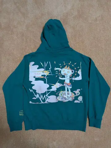 무라카미 다카시 모노노케 교토전 뇌신 후드 맨투맨 (그린) M