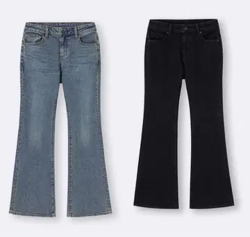 [ 2개 세트! ] GU 슬림 플레어 청바지