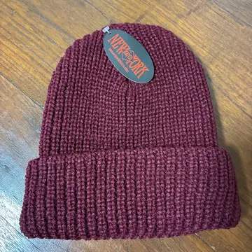 뉴욕햇 NEW YORK HAT 니트 모자 캡 와인 레드