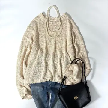 1회 착용 로리즈팜 슬라브 니트 풀오버