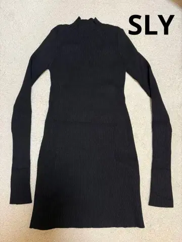 SLY 블랙 리브 니트 원피스