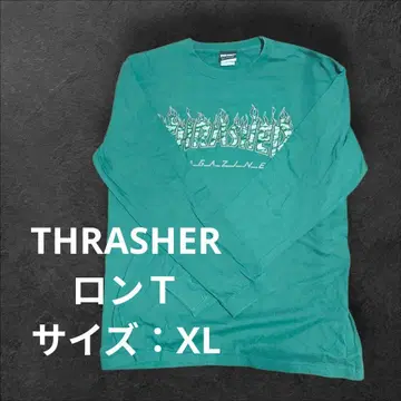 가격 인하 가능 THRASHER 롱 T 그린 트레셔