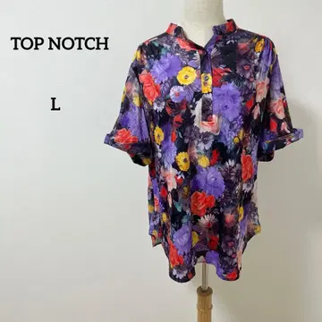 TOP NOTCH 꽃무늬 반팔 피케 셔츠 L 사이즈 상당