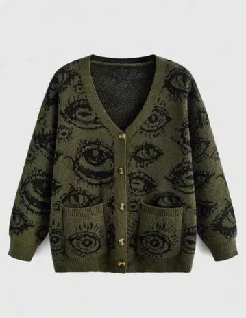 가디건(그린) 눈 패턴