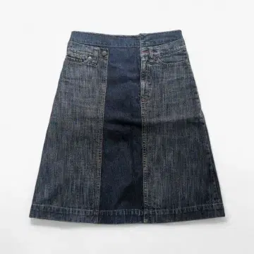 플랜테이션 데님 스커트 절개 개성의, 멋스러운
