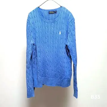 폴로 랄프로렌 L 케이블 니트 워시 가공