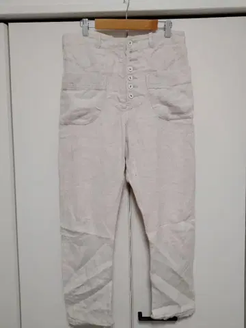 Que 얇은 핑크 하이웨스트 팬츠