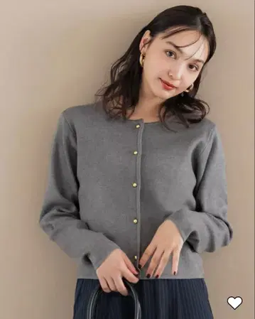 [ coca ] 골드 버튼 니트 가디건 그레이 M