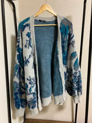 HARE 꽃 패턴 니트 가디건