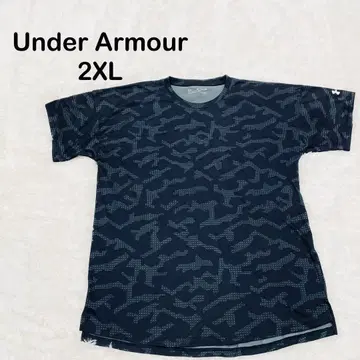언더아머 비트기어 T셔츠 2XL 반팔 카모 패턴 블랙