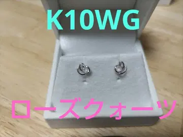 K10WG 로즈쿼츠 귀걸이