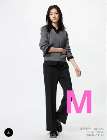 UNIQLO 스마트 플레어 팬츠 긴 길이 블랙 M 사이즈