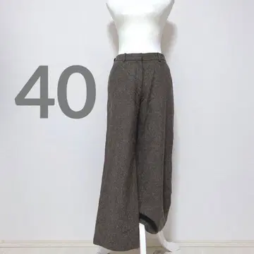 리틀 시크 와이드 팬츠 실크 블렌드 브라운 사이즈 40 L