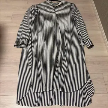 DESIGNWORKS 스트라이프 긴팔 셔츠 원피스 38
