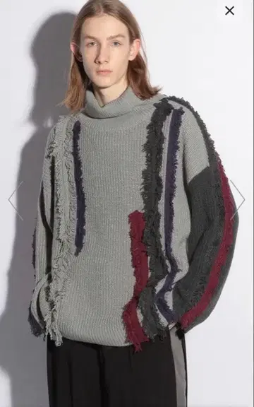 HARE 컬러 프린지 테이프 터틀 니트