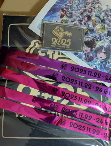 Vspo! 페스티벌 2025 SS석 혜택 쿠션 네임택 은색 테이프 신문