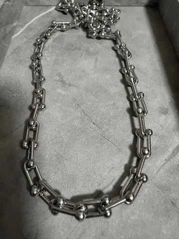 실버 볼 링크 체인 목걸이