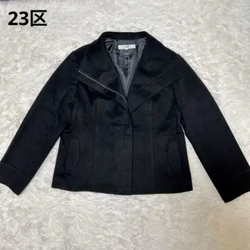 23구 코트 캐시미어 블랙 숏 기장 48