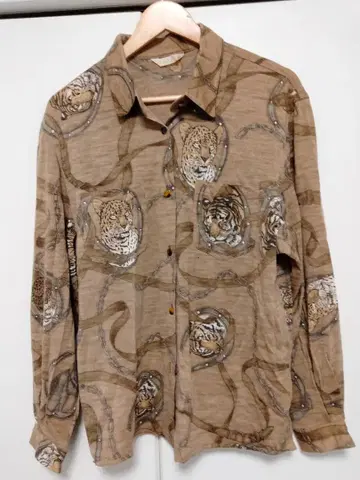 이타리야 호랑이 레오파드 프린트 긴팔 셔츠