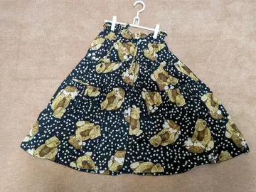 원더풀 월드 곰 프론트 오픈 플레어 스커트