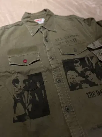 HYSTERIC GLAMOUR 밀리터리 셔츠 카키 The Cramps