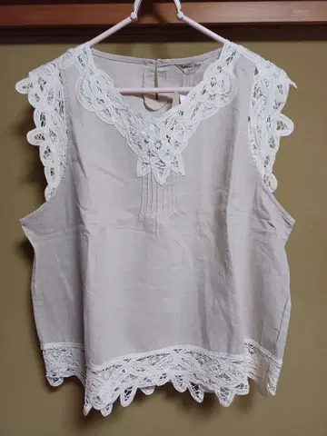 사만사 모스모스 바텐 레이스 슬리브리스 블라우스