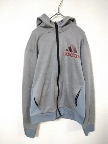 아디다스 집업 자켓 후디 여성용 L 그레이 계열 바이컬러