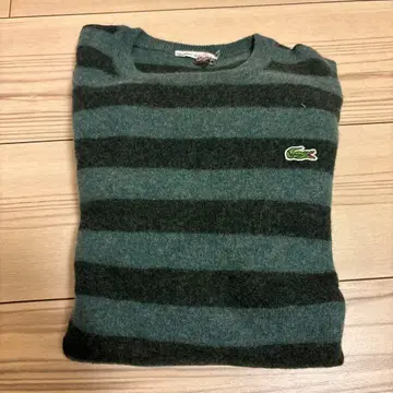 Lacoste 그레이 스트라이프 니트