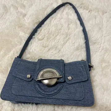 데님 숄더백 다크 블루