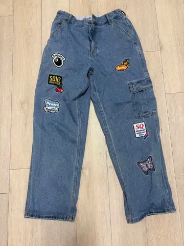 SEQUENZ 패치 데님 팬츠 L